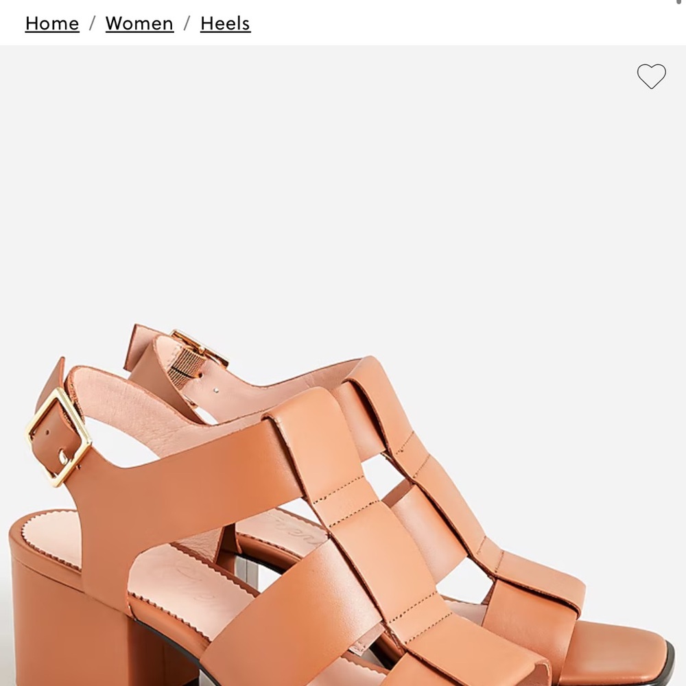 J. crew Elegant Tan Block Heel Sandals